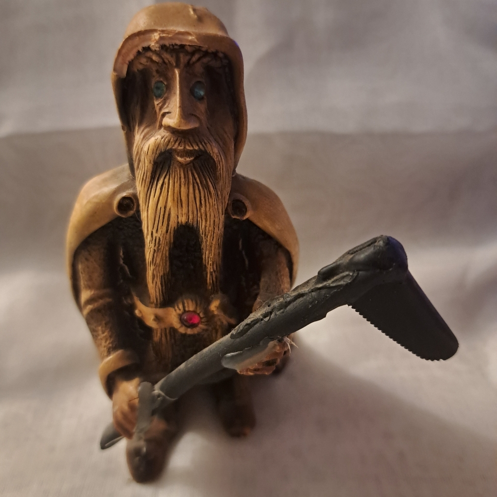 Vintage Warrior Figurine with Axe...The Norse God Oden.